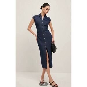 Commense Midi Button Up Jean Dress Size Large